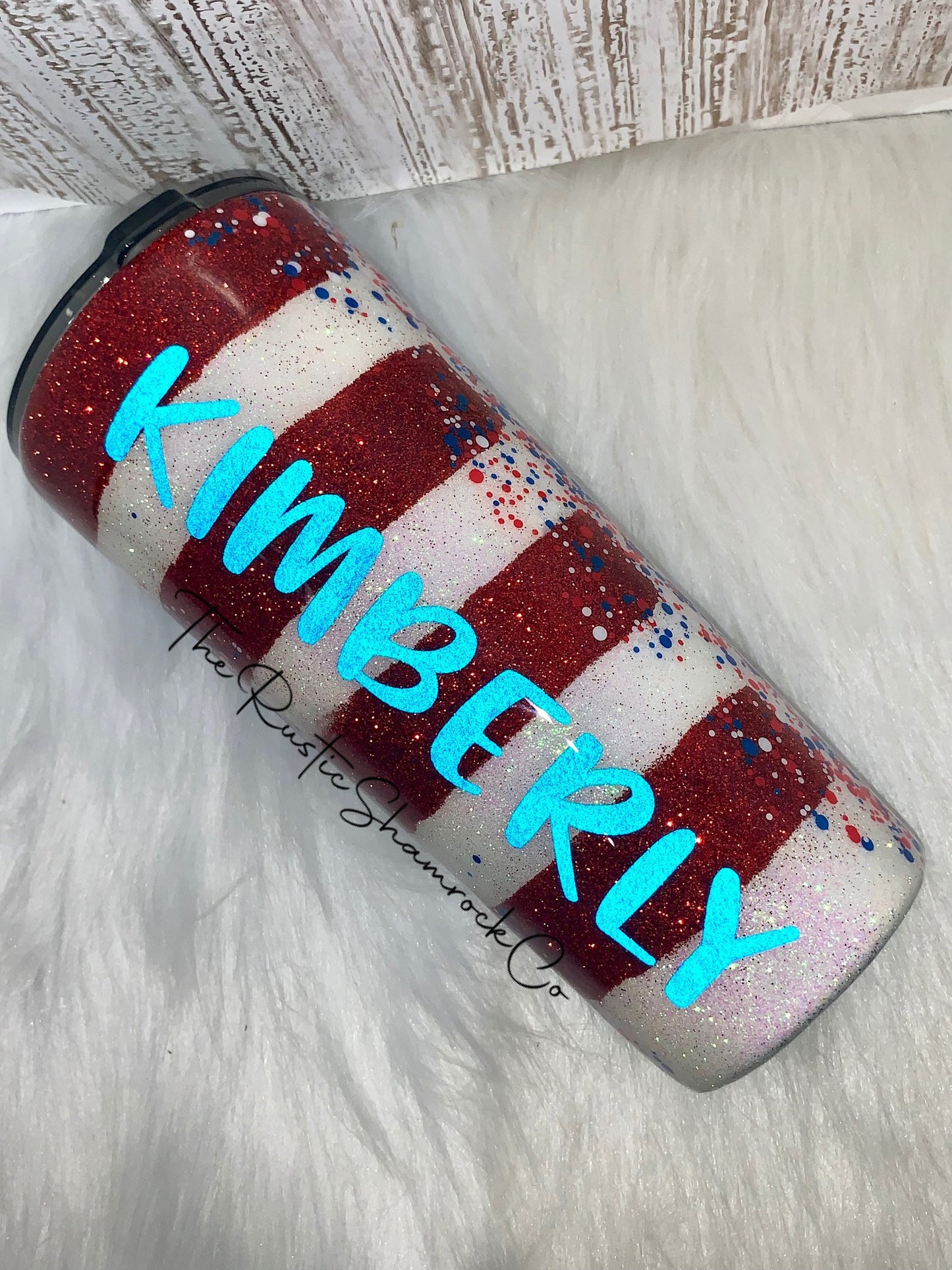 Patriotic Personalized Tumbler, American Tumbler Red White Blue