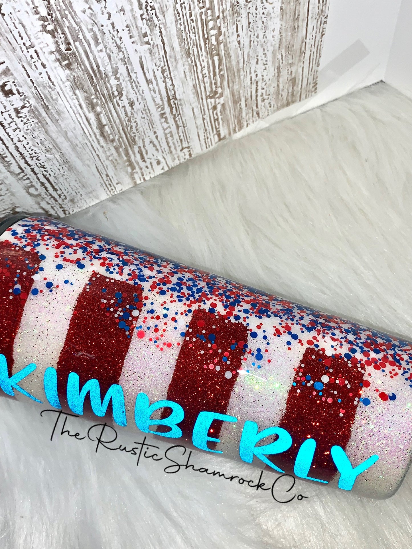 Patriotic Personalized Tumbler, American Tumbler Red White Blue