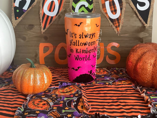 Halloween Tumbler, Personalized Gifts, Glitter Tumbler