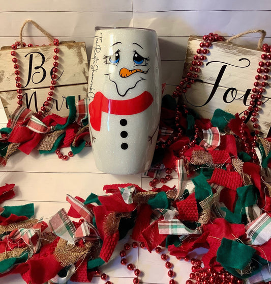 Cute snowman tumbler, snowman tumbler, cute tumbler, personalized tumbler