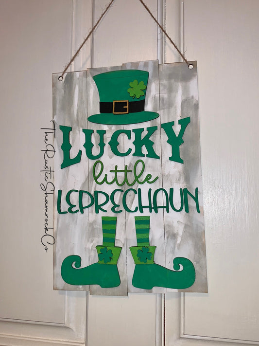 St Patrick’s Day door hanger, St Patrick’s day decor, leprechaun door sign, St Patricks day sign