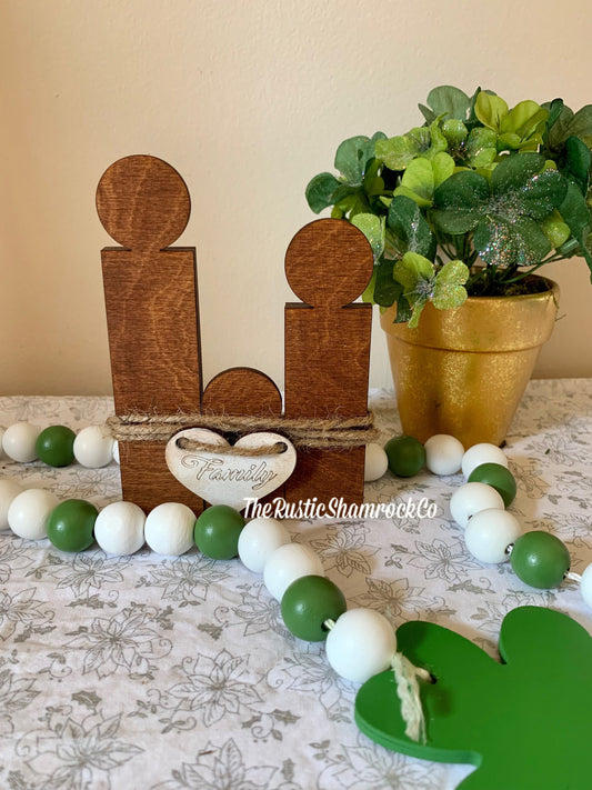 Family Block Decor,  Family Standing Centerpiece, Wood Decor, tier tray decor, Table Tray Decor