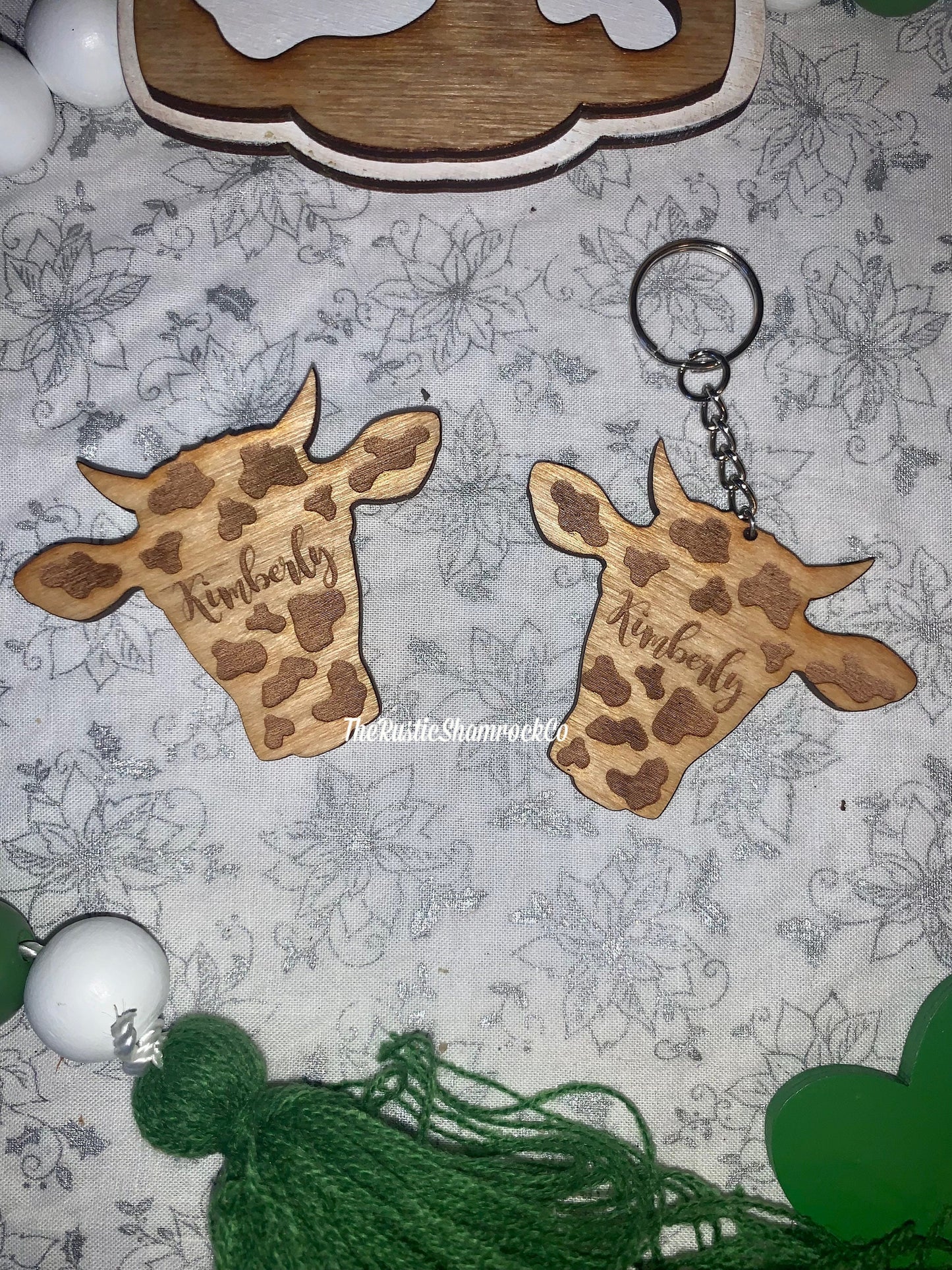 Cow Keychain, Cow Magnet, Personalized Cow Gifts