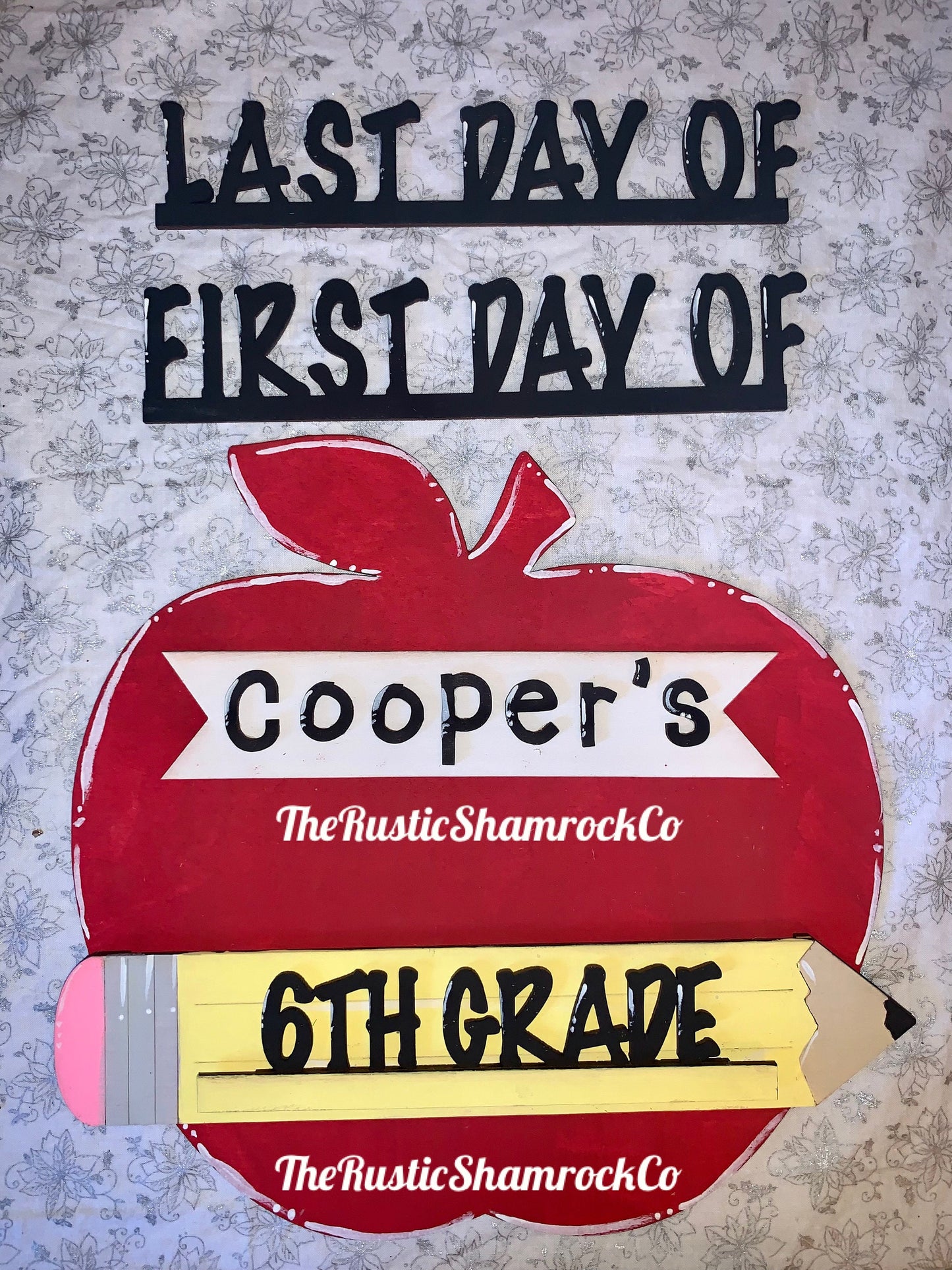 Back to School Picture Prop, Personalized School Sign, School Photo Props, Apple School Sign, First Day Photo Pictures