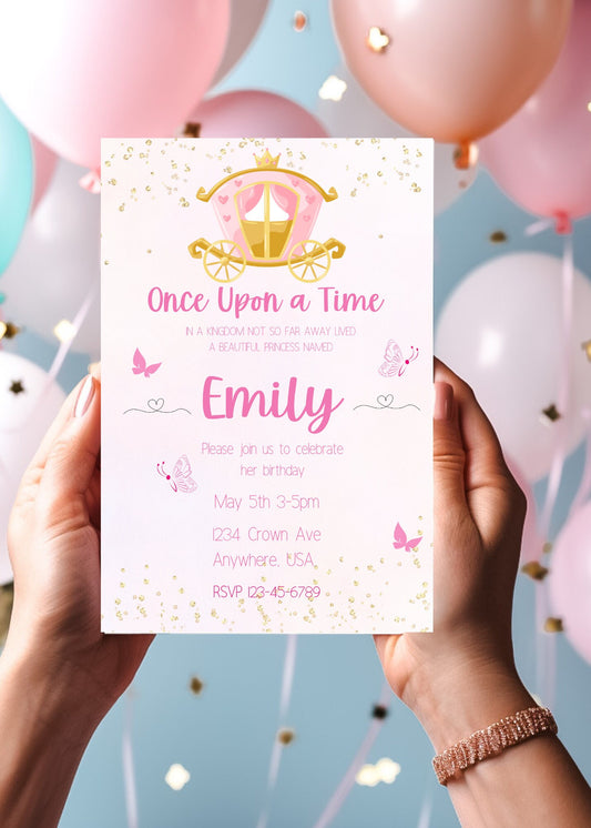 editable Kids invitation, princess invitation, digital invitation, digital birthday invite, digital birthday, princess invitation digital