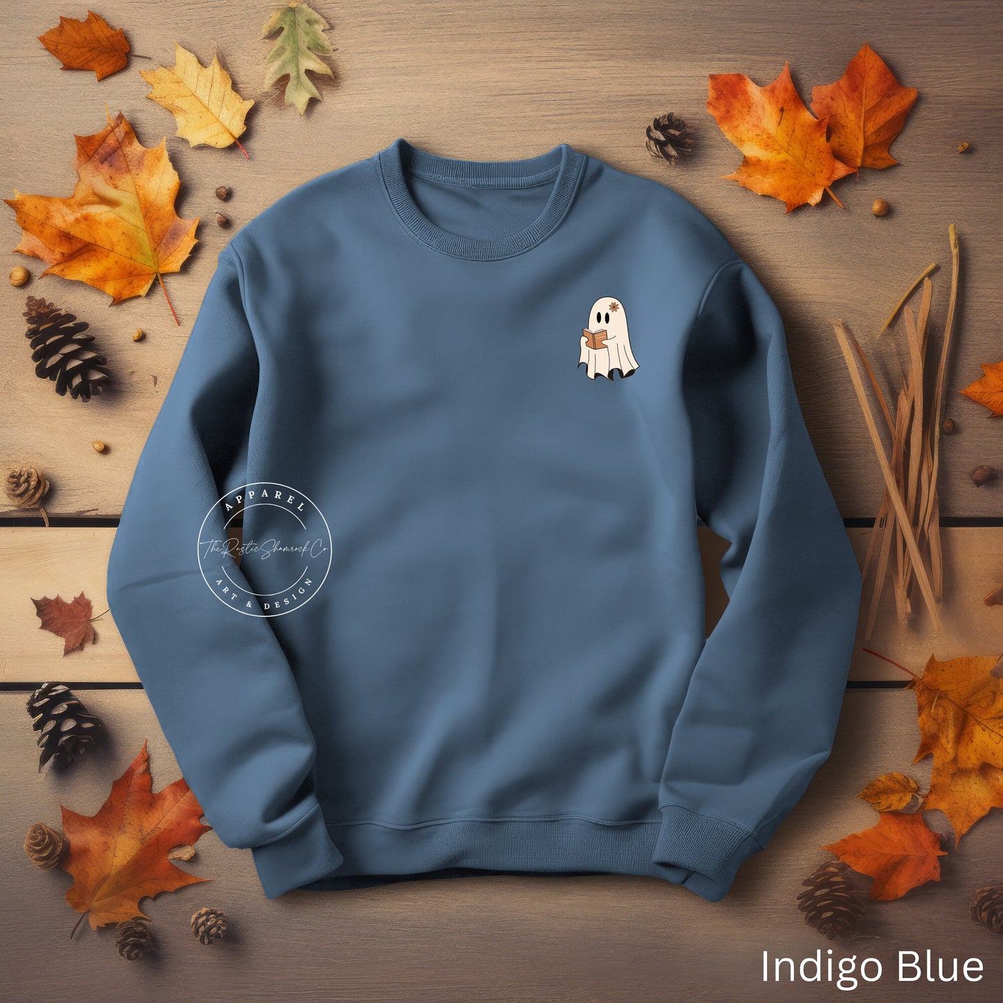 Cute Spooky Book Sweatshirt, Women's Ghost Sweatshirt, Fall Book Lover Shirt, Halloween Party Shirt, Fall Graphic Shirt, Ghost Book lover