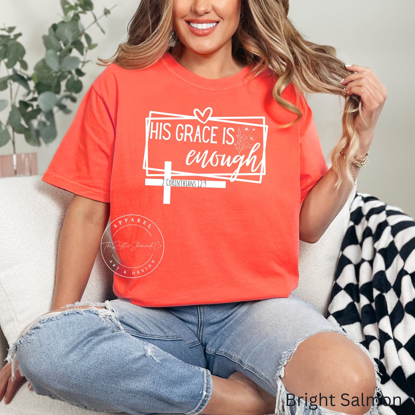 His grace is enough shirt, Faith shirt, Jesus shirt, Christian shirt, Faith shirt, Christian Apparel, bible verse shirt