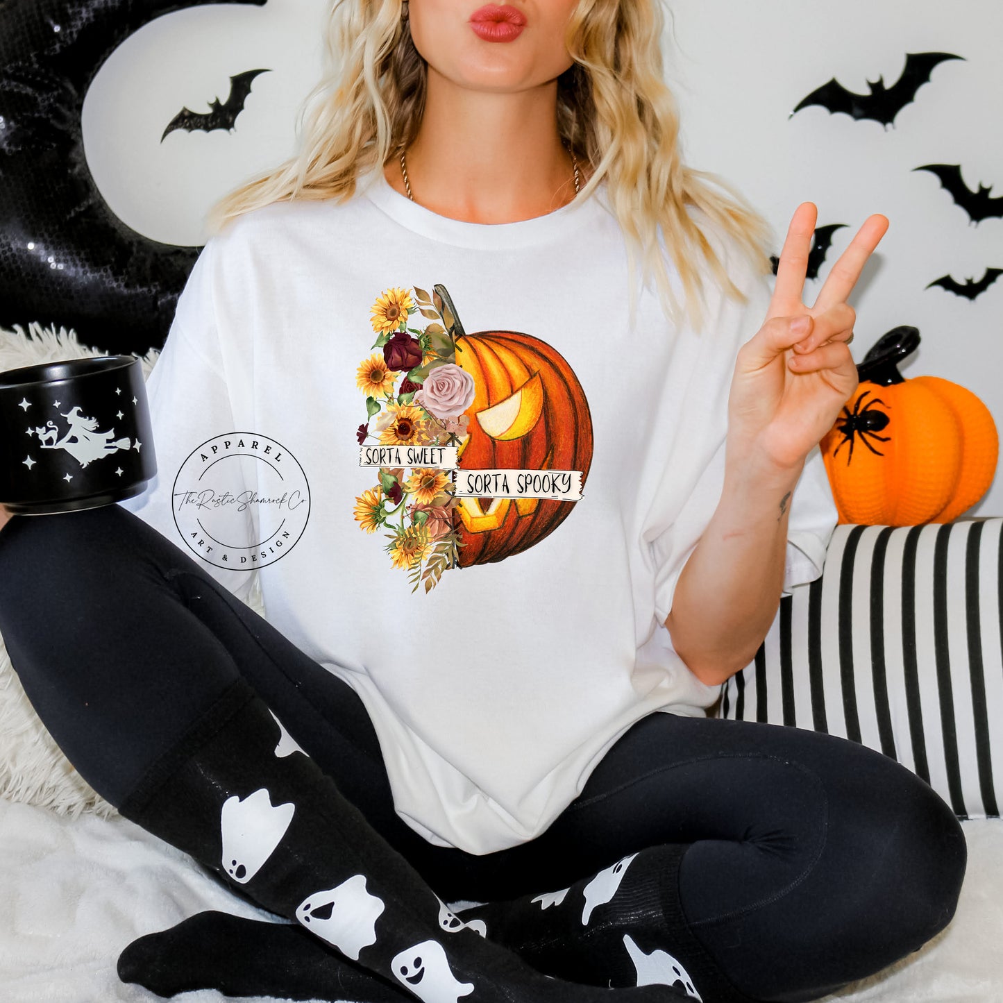 Sorta Sweet Sorta Spooky Funny Halloween Shirt, Halloween flower Shirt, Halloween Pumpkin Shirt, Halloween Women's Shirt, autumn shirt