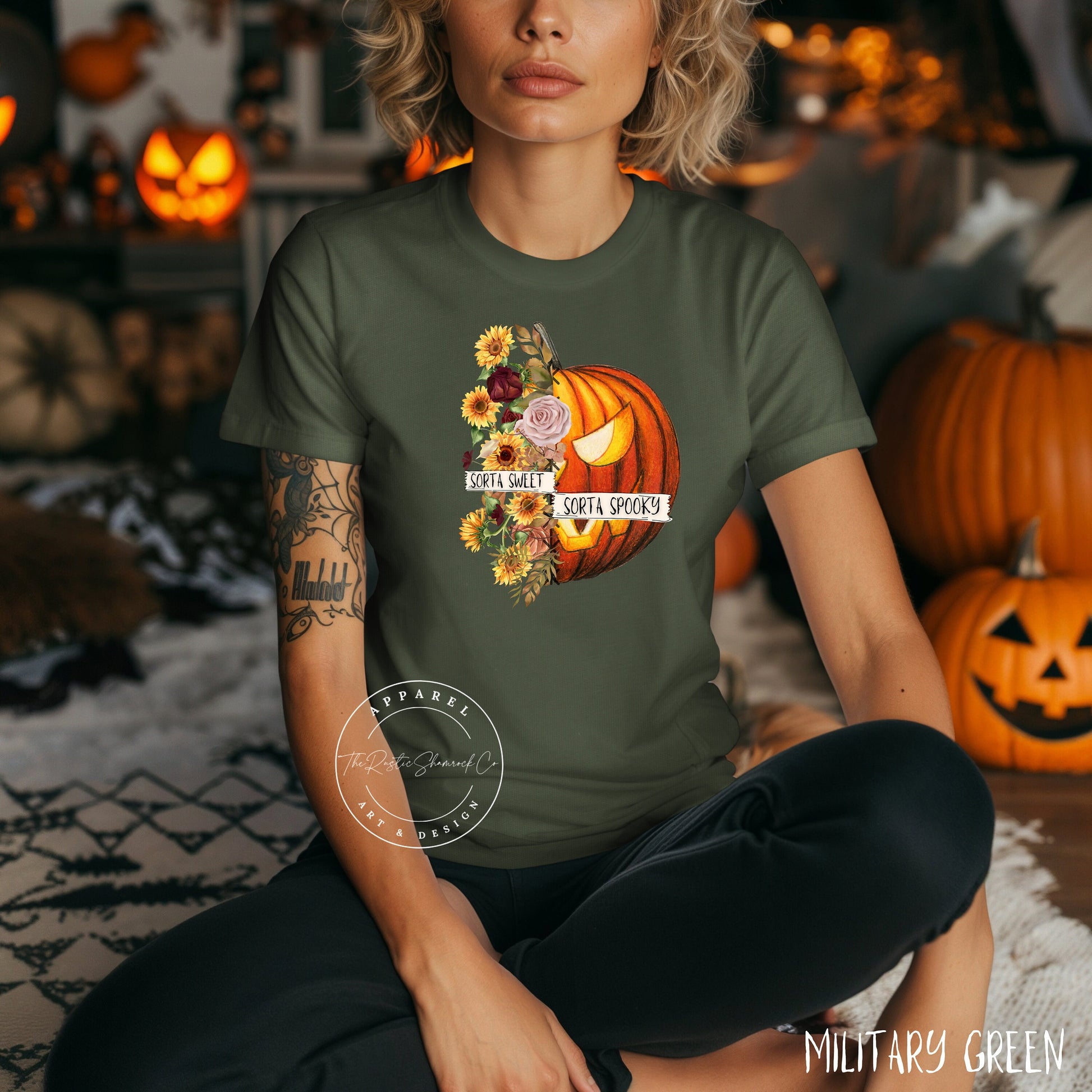 Sorta Sweet Sorta Spooky Funny Halloween Shirt, Halloween flower Shirt, Halloween Pumpkin Shirt, Halloween Women's Shirt, autumn shirt