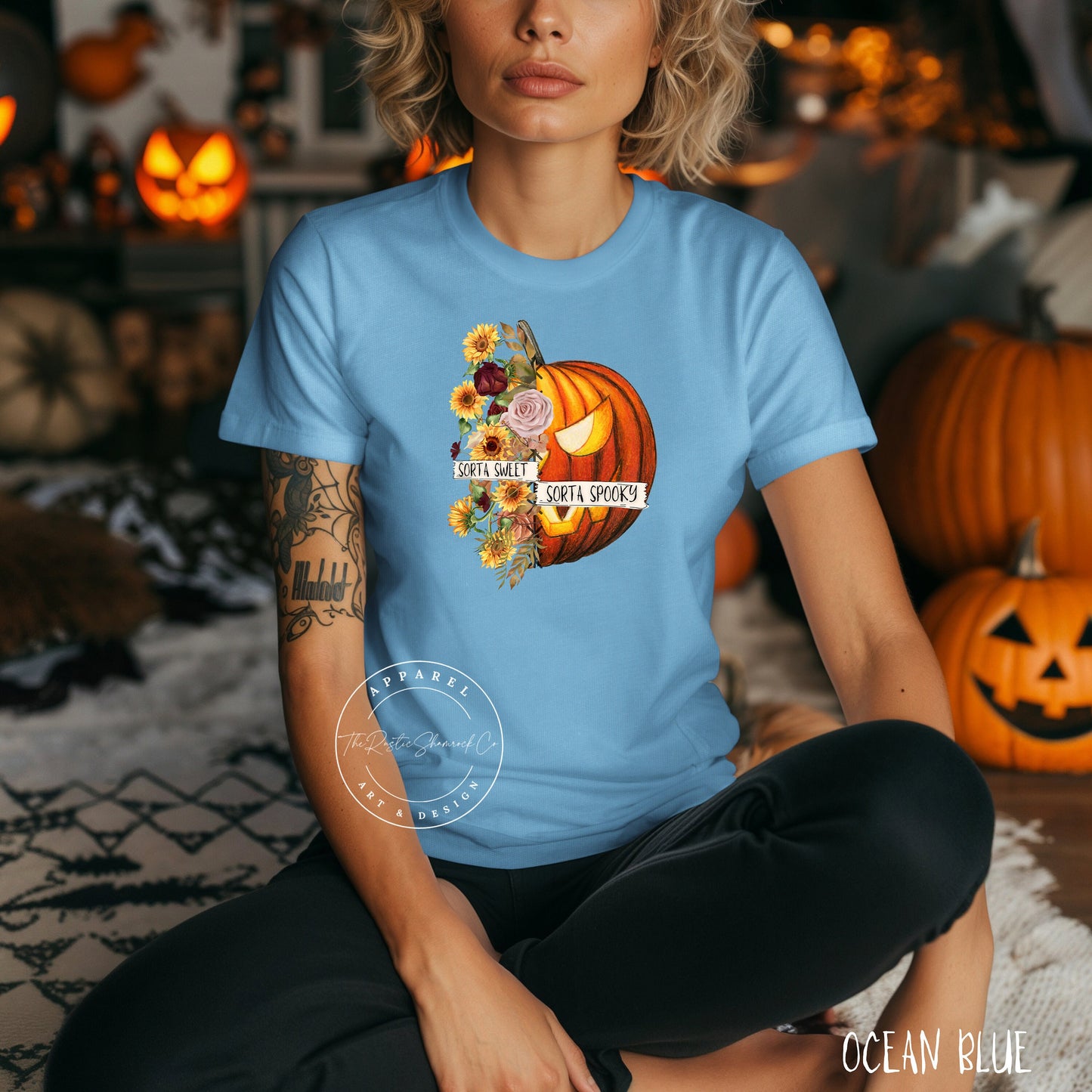 Sorta Sweet Sorta Spooky Funny Halloween Shirt, Halloween flower Shirt, Halloween Pumpkin Shirt, Halloween Women's Shirt, autumn shirt