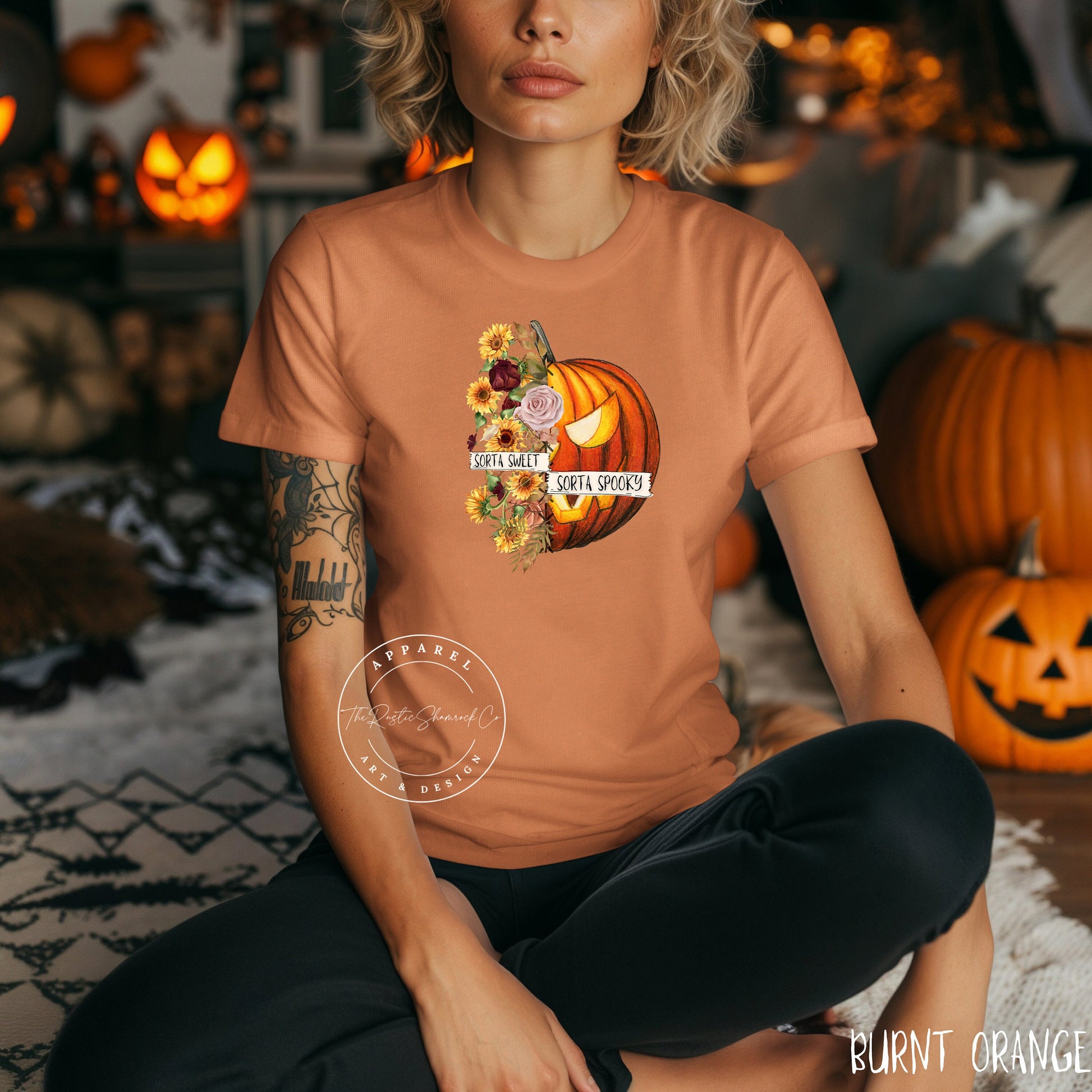 Sorta Sweet Sorta Spooky Funny Halloween Shirt, Halloween flower Shirt, Halloween Pumpkin Shirt, Halloween Women's Shirt, autumn shirt