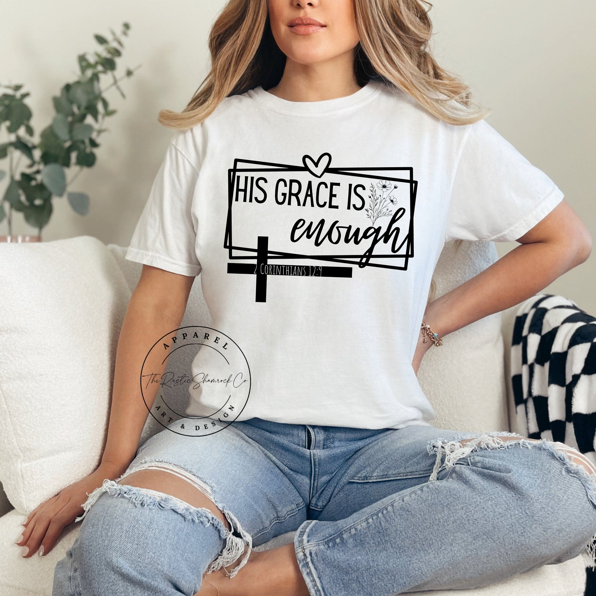 His grace is enough shirt, Faith shirt, Jesus shirt, Christian shirt, Faith shirt, Christian Apparel, bible verse shirt