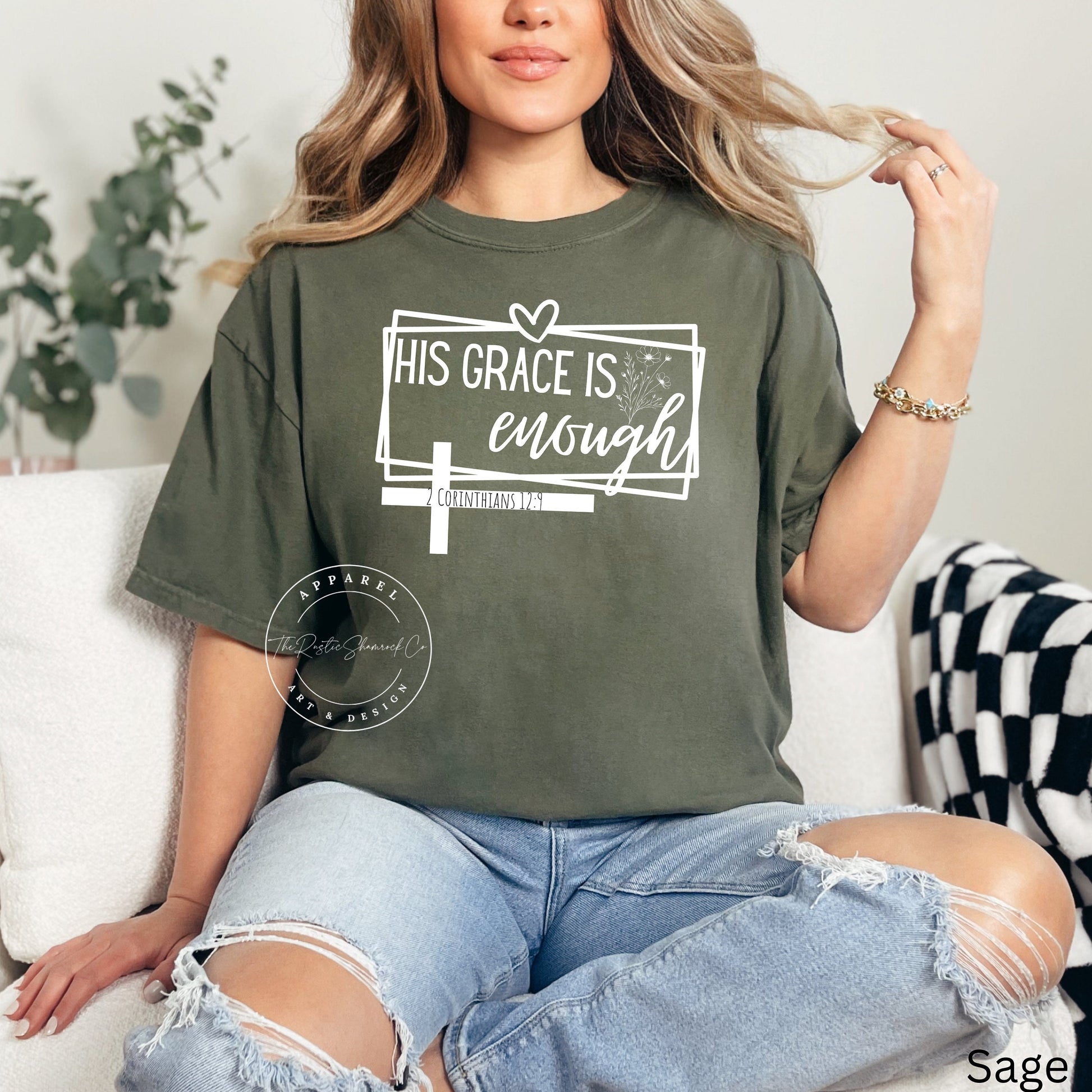 His grace is enough shirt, Faith shirt, Jesus shirt, Christian shirt, Faith shirt, Christian Apparel, bible verse shirt