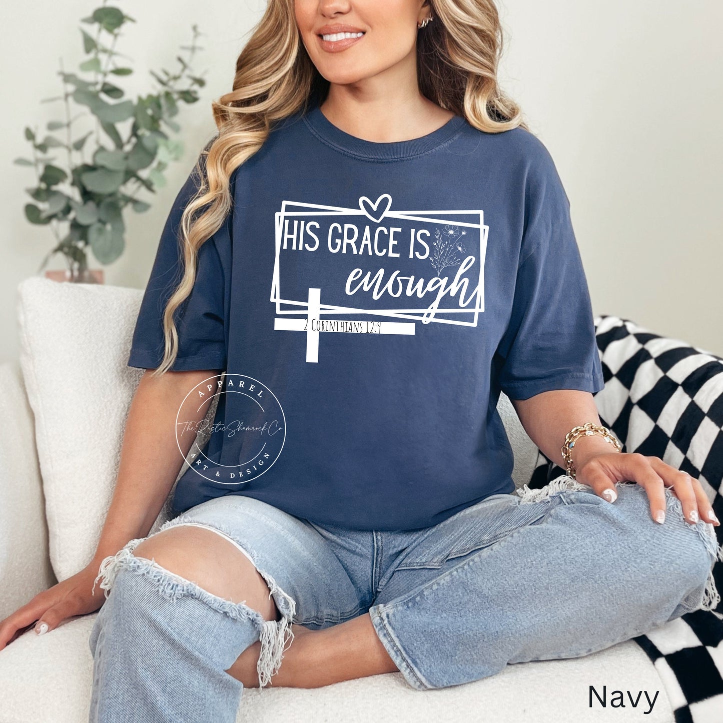 His grace is enough shirt, Faith shirt, Jesus shirt, Christian shirt, Faith shirt, Christian Apparel, bible verse shirt