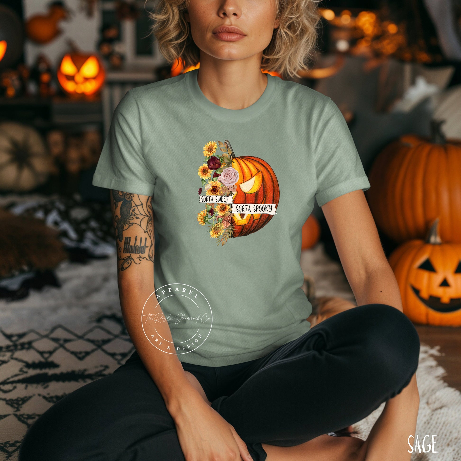 Sorta Sweet Sorta Spooky Funny Halloween Shirt, Halloween flower Shirt, Halloween Pumpkin Shirt, Halloween Women's Shirt, autumn shirt