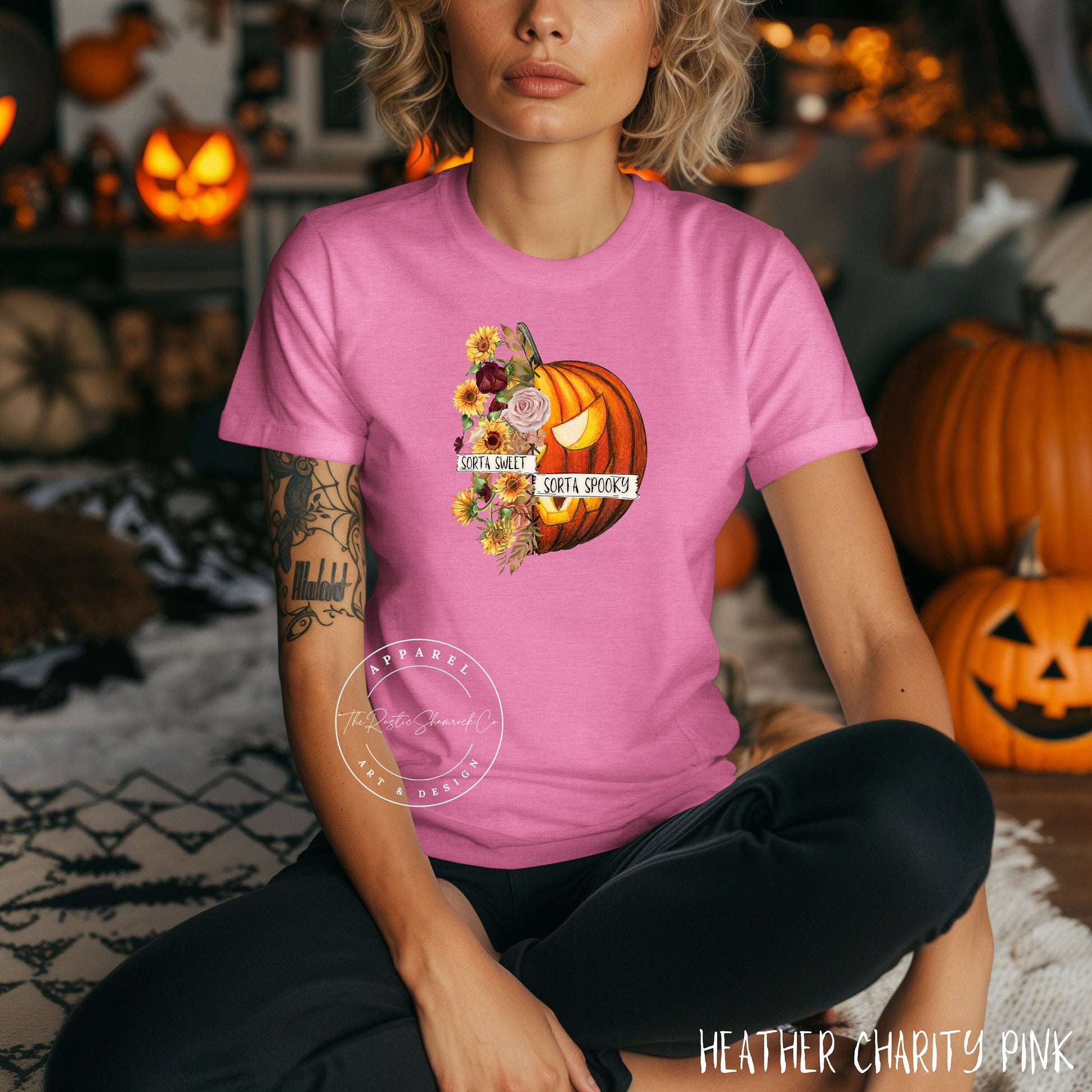 Sorta Sweet Sorta Spooky Funny Halloween Shirt, Halloween flower Shirt, Halloween Pumpkin Shirt, Halloween Women's Shirt, autumn shirt