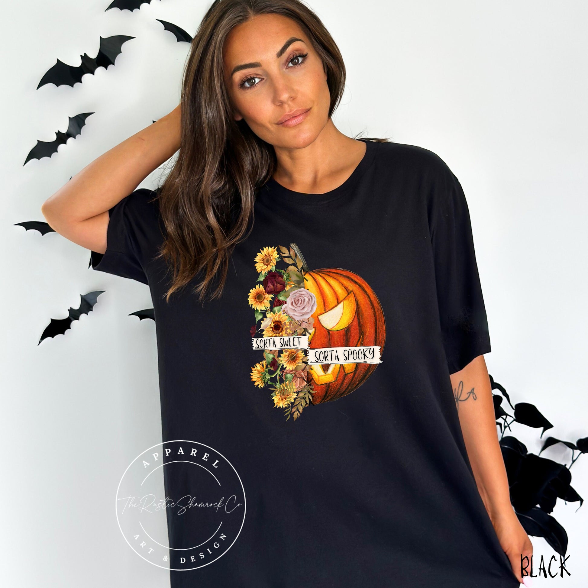 Sorta Sweet Sorta Spooky Funny Halloween Shirt, Halloween flower Shirt, Halloween Pumpkin Shirt, Halloween Women's Shirt, autumn shirt