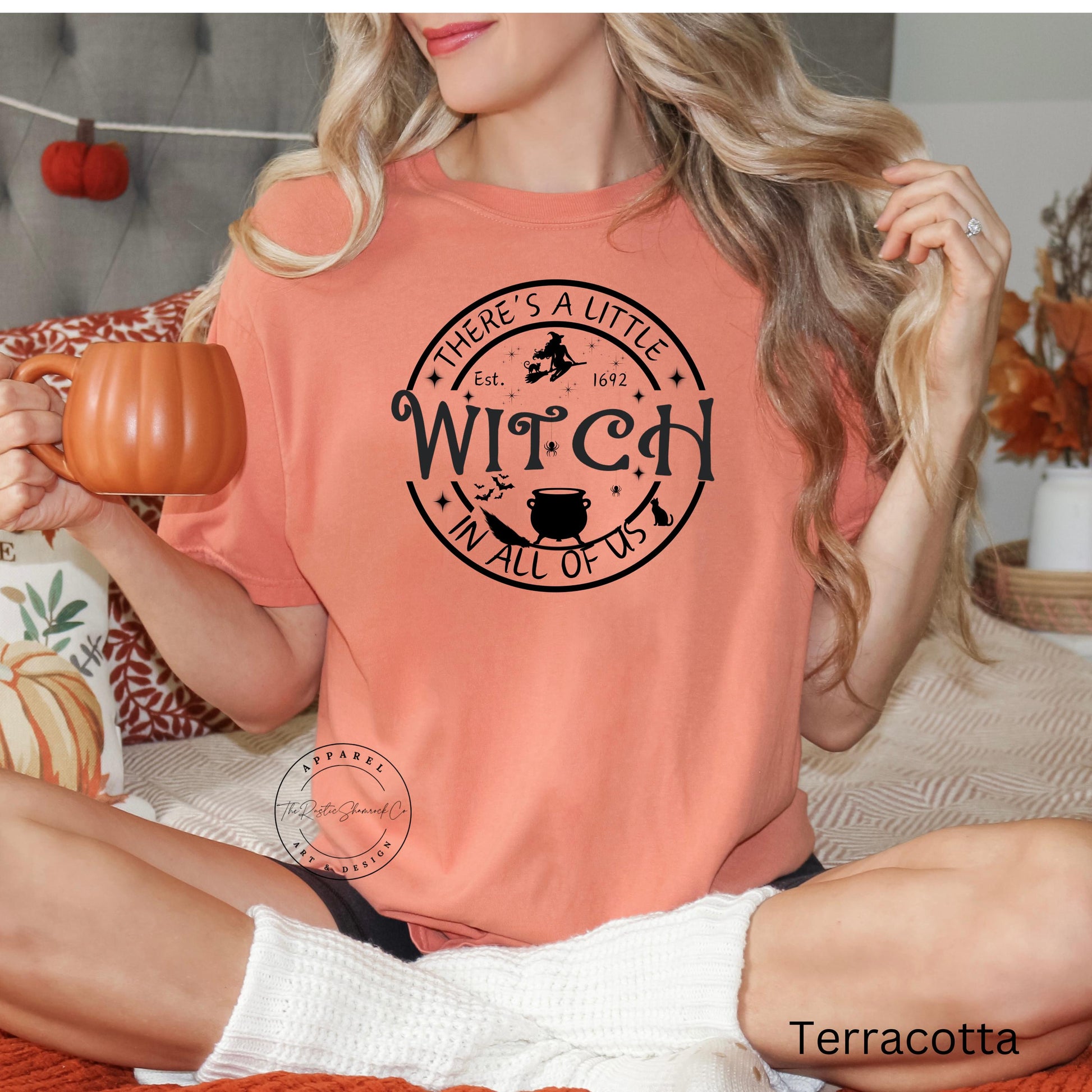 theres a little witch, witch shirt, halloween shirt, halloween gifts, witchy shirt, spooky shirt, fall shirt