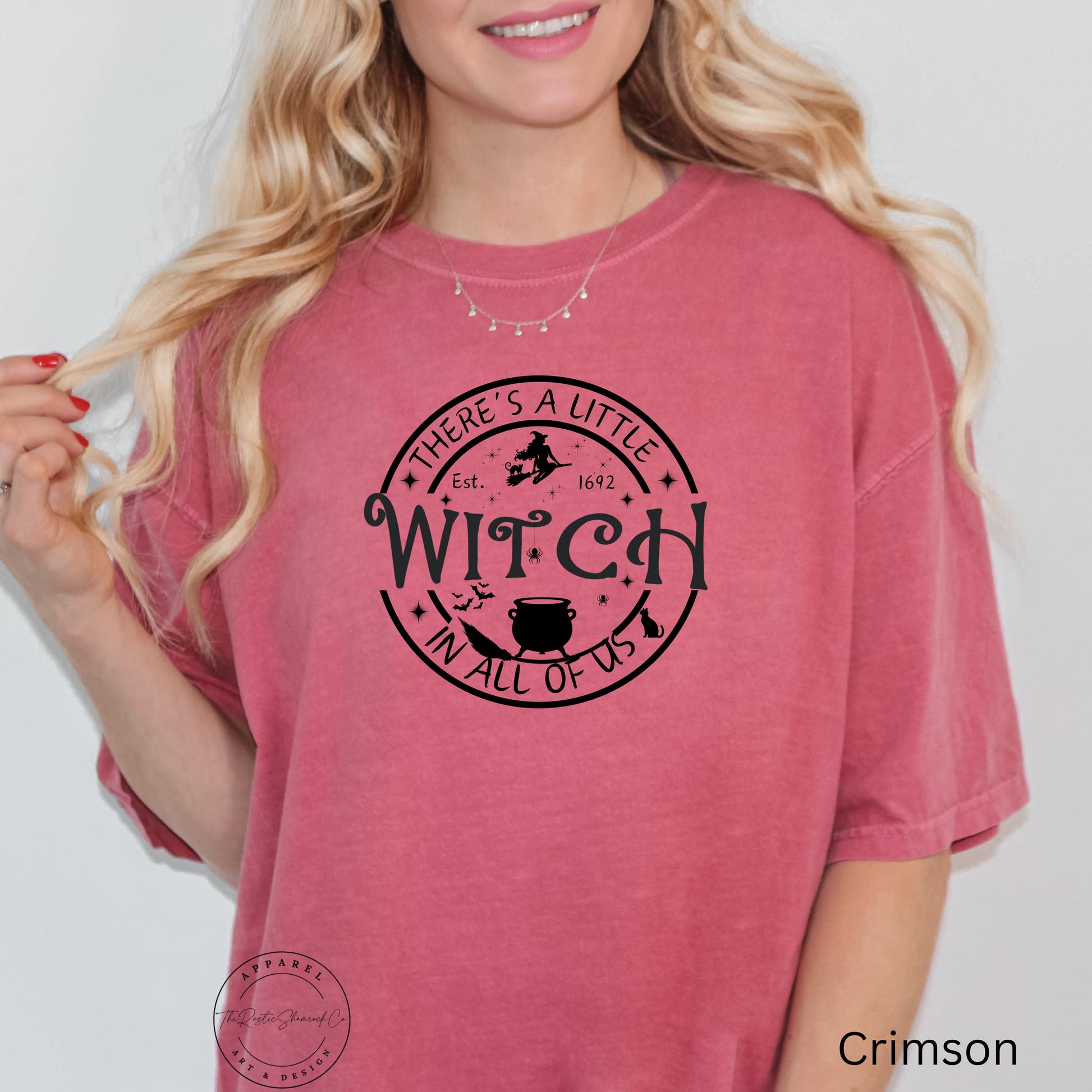 theres a little witch, witch shirt, halloween shirt, halloween gifts, witchy shirt, spooky shirt, fall shirt