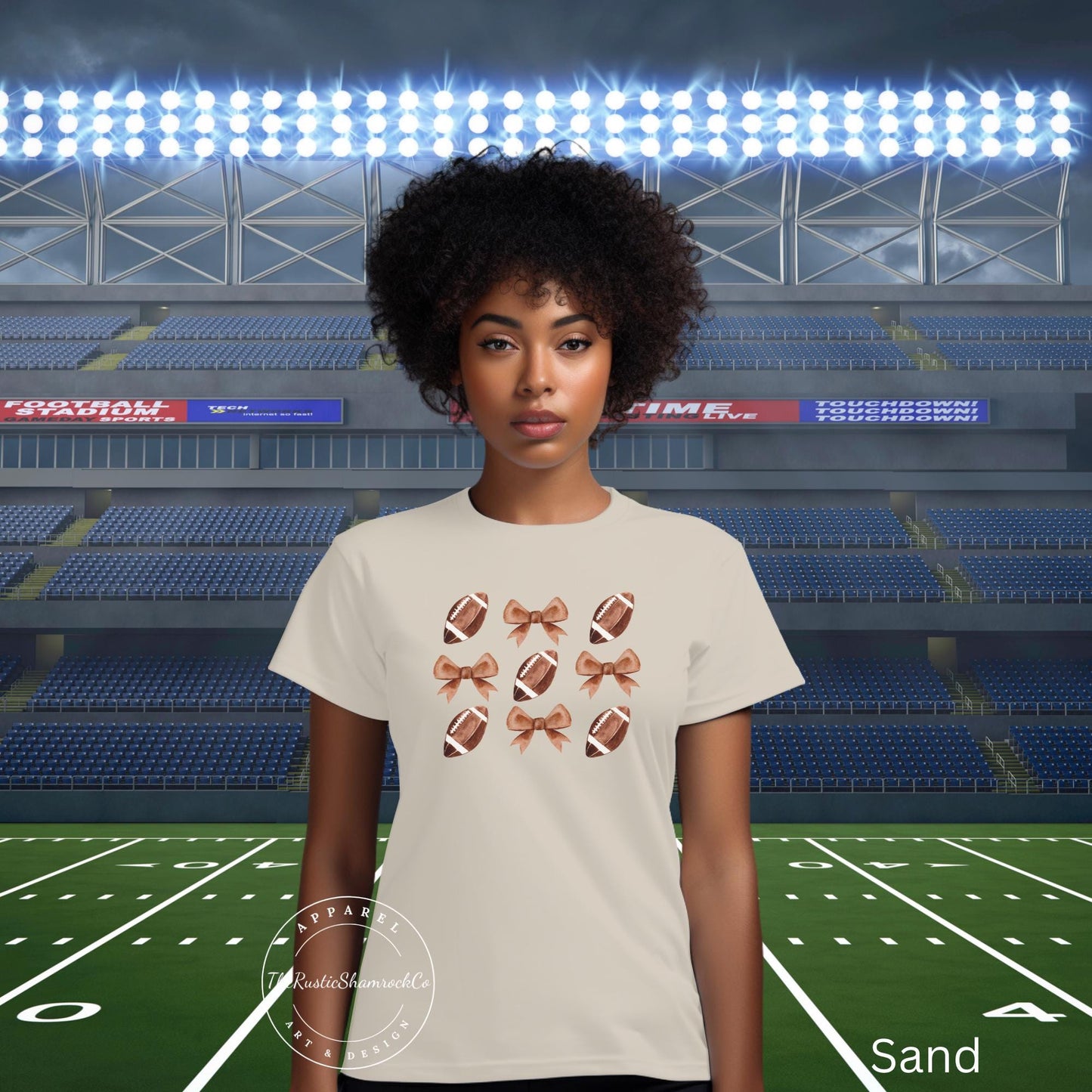 bows and footballs shirt, football shirt, football season, shirts for her, bow shirt, coquette shirt, coquette clothing, coquette aesthetic