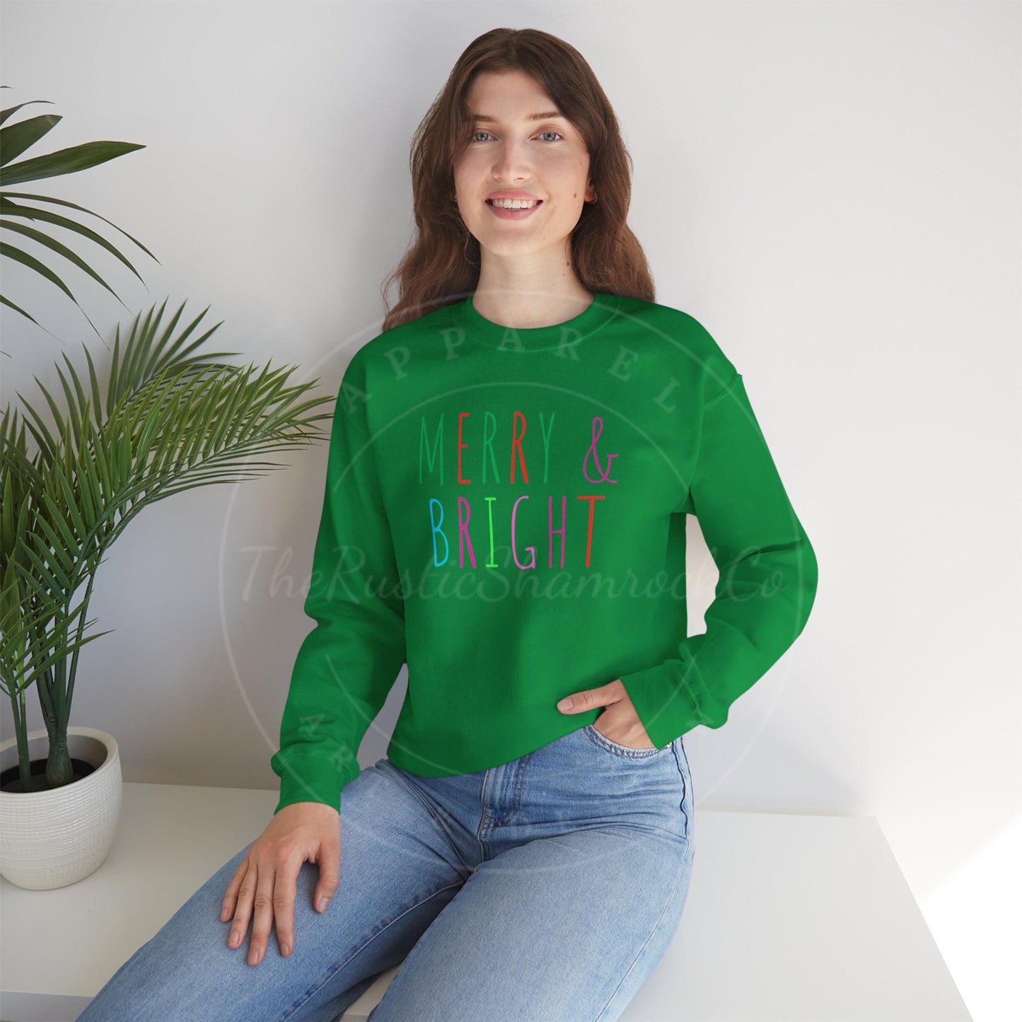 Merry and Bright sweatshirt, Christmas apparel, Christmas sweatshirt, colorful sweatshirt, Christmas gifts, sweatshirts for her