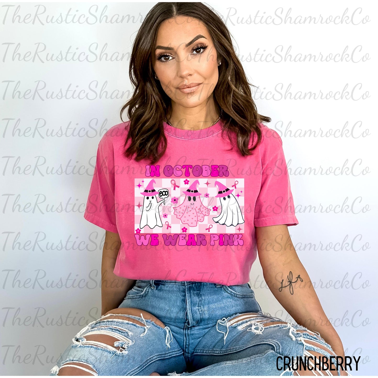 October wear pink shirt, Pink Ghosts, awareness shirts, Breast Cancer Awareness shirt, Cute Ghost shirts