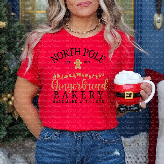 Gingerbread Shirt, Christmas Shirt, cute Christmas shirt, Gingerbread Bakery shirt, Christmas apparel