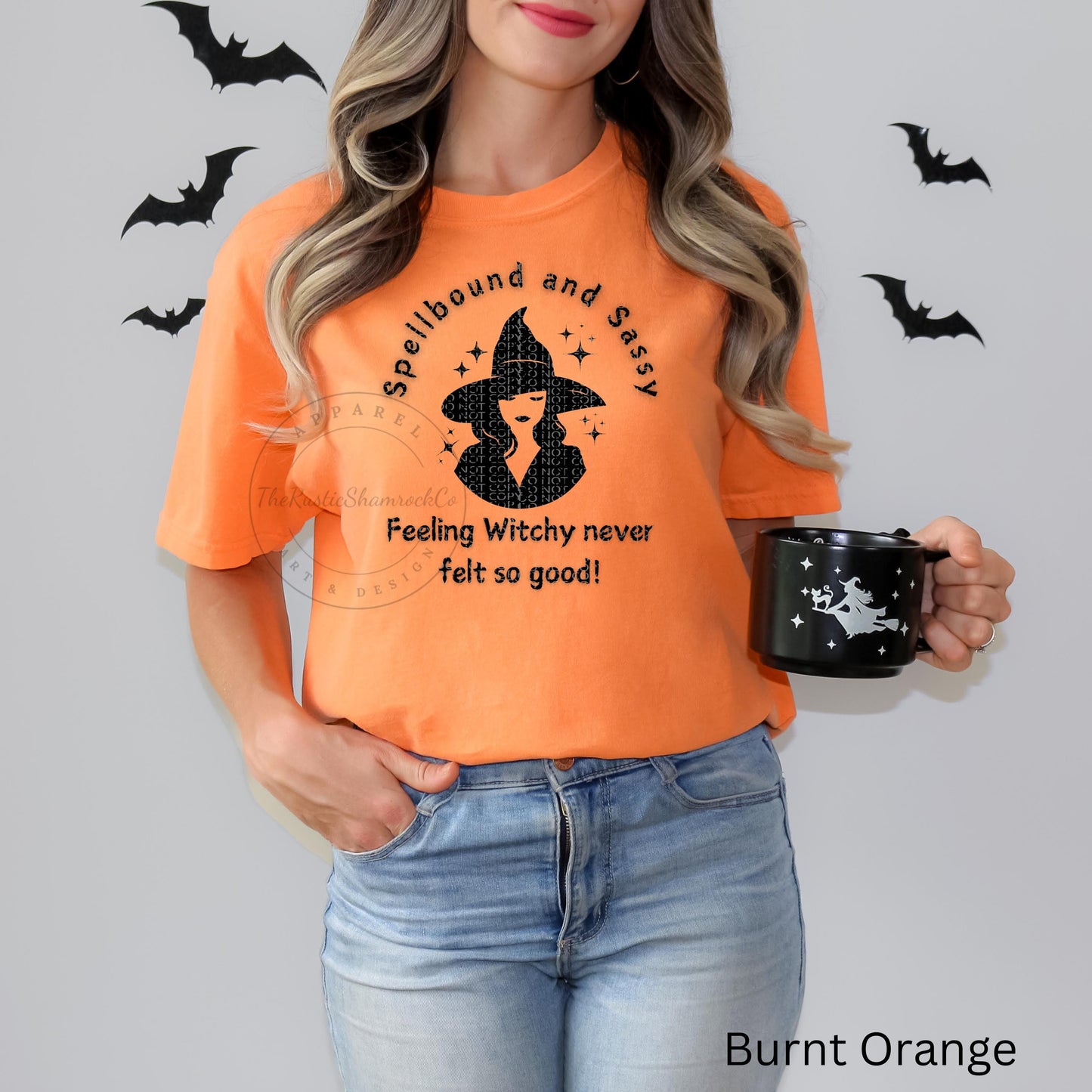 Spellbound and Sassy, Witchy Shirt, Halloween Shirt, Humor Shirt, Spooky Season shirt, halloween for her, Halloween, Spooky Shirt