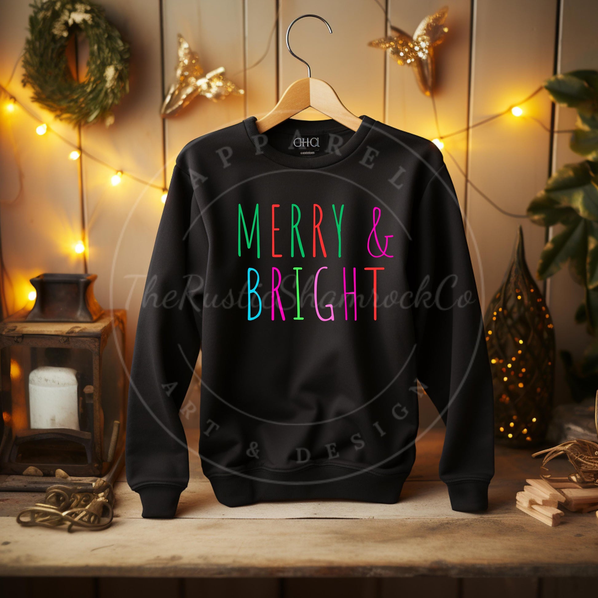 Merry and Bright sweatshirt, Christmas apparel, Christmas sweatshirt, colorful sweatshirt, Christmas gifts, sweatshirts for her