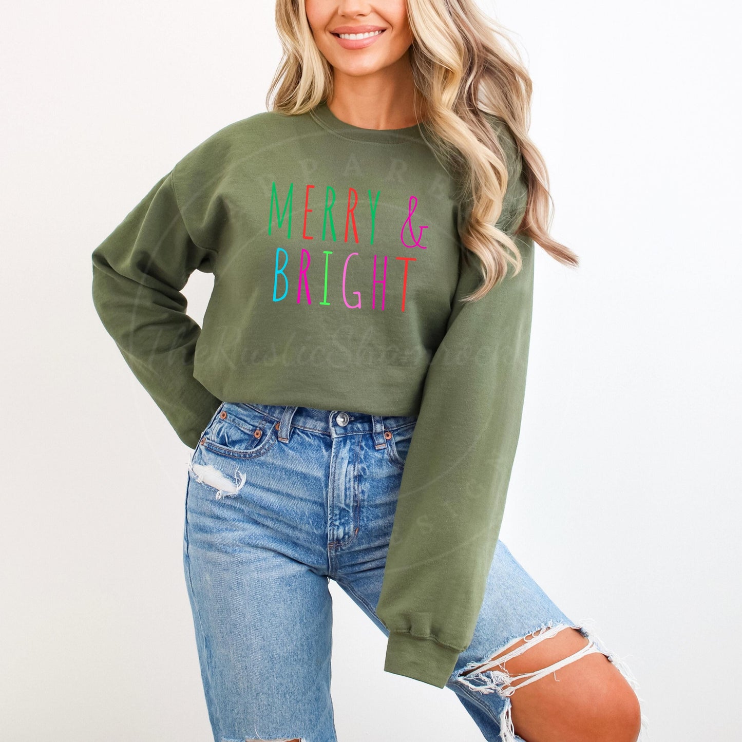 Merry and Bright sweatshirt, Christmas apparel, Christmas sweatshirt, colorful sweatshirt, Christmas gifts, sweatshirts for her